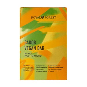 Шоколад ROYAL FOREST Carob Vegan Bar Манго, урбеч из кешью