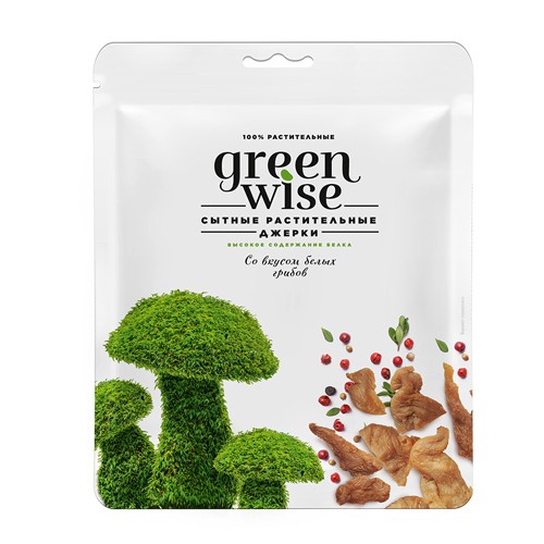 Растительные джерки Greenwise со вкусом белых грибов 36 г