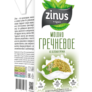 Молоко из зеленой гречки “Zinus”, 1л