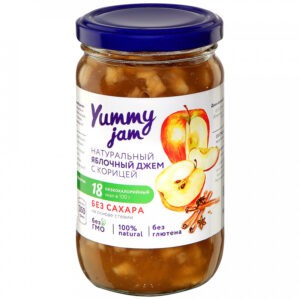 Джем “Yummy jam” Яблочный с корицей без сахара, 350 г