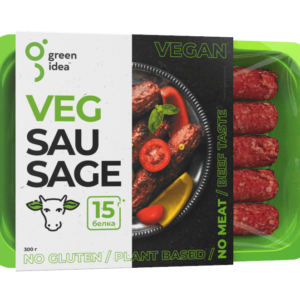 Колбаски со вкусом говядины Veg Sausage “Green Idea”, 300 гр