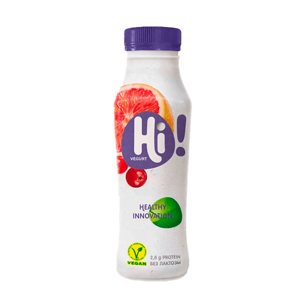 Питьевой соевый йогурт с брусникой и апельсином “Hi”, 270 гр