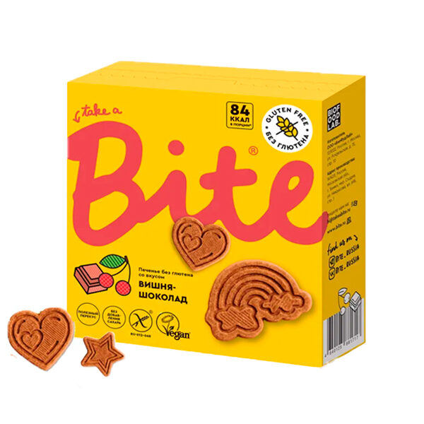 Печенье безглютеновое “Bite” Вишня-Шоколад, 115 гр