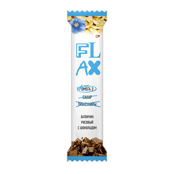 Батончик «FLAX» рисовый с шоколадом “Компас здоровья”, 20 гр