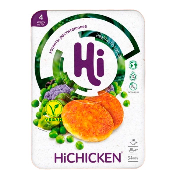 Котлеты со вкусом курицы “Hichicken Hi” замороженные, 280 г