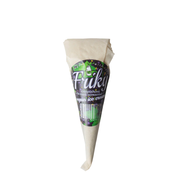 Мороженое FRIKY в рожке “Смородина и белый шоколад”, 60г
