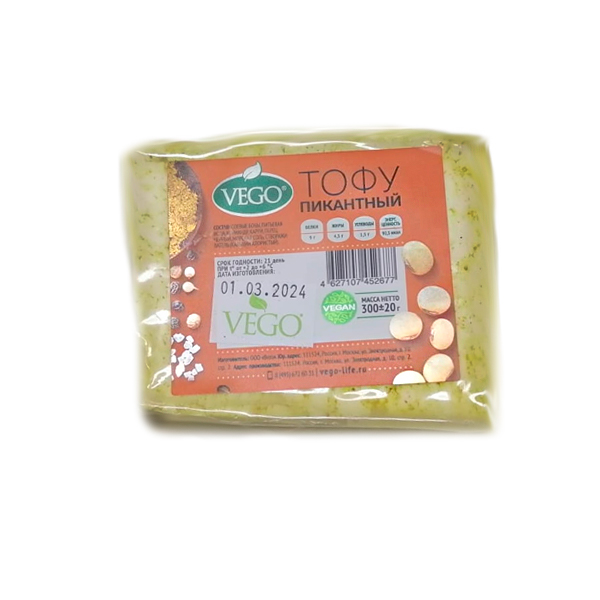 Сыр тофу пикантный Vego, 300 гр